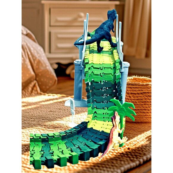 Dinosaur Toys Flexible Track Car Race Set Learning Skills Toddler Kids Gift 3+ - Picture 4 of 16